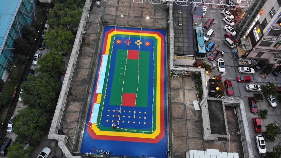 小骑士俱乐部运动场地整体建设拼装运动地板工程案例