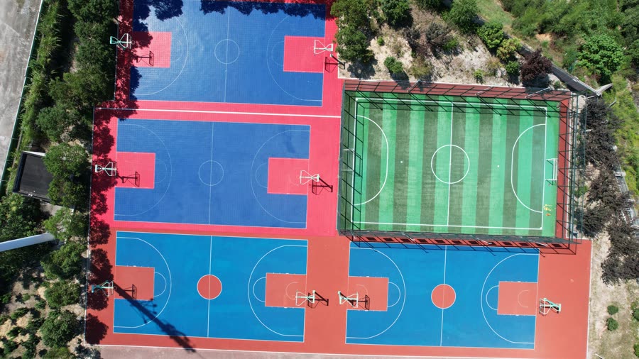 莲都高级中学运动场地整体建设拼装运动地板工程案例