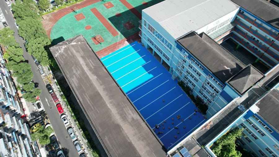 温州百里路小学运动场地整体建设拼装运动地板工程案例