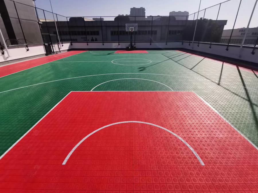 杭州锅炉集团运动场地整体建设拼装运动地板工程案例