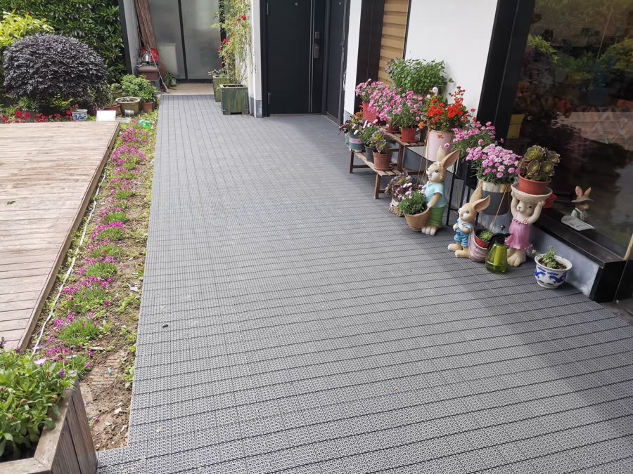 崇明岛走廊项目拼装运动地板工程案例