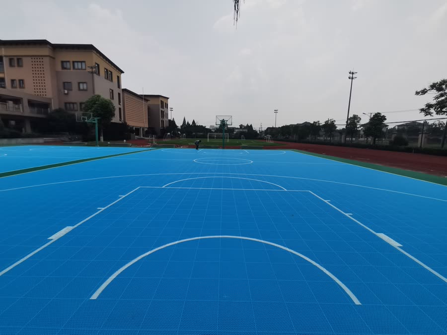 杭州余杭区潘板中心小学运动场地项目拼装运动地板工程案例