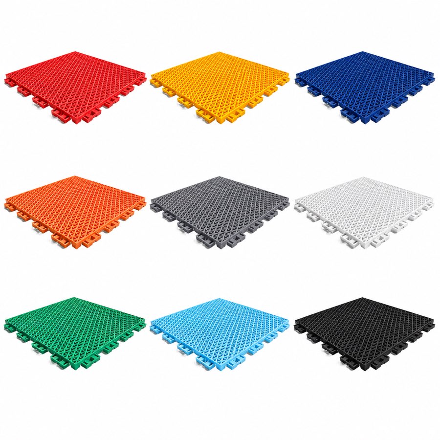 安耐康 ANK1F 拼装运动地板 9 种标准配色展示 · AnchorCare ANK1F interlocking modular court tile in 9 standard colors
