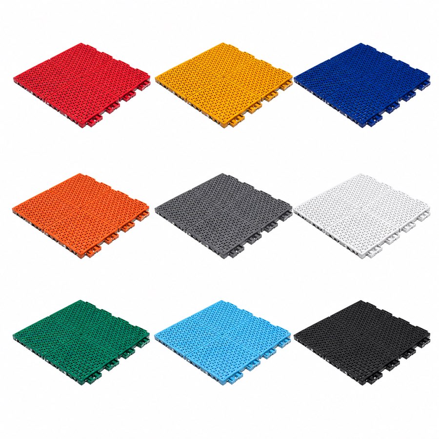 安耐康 ANK2F 拼装运动地板 9 种标准配色实拍 · AnchorCare ANK2F interlocking modular court tile in 9 standard colors