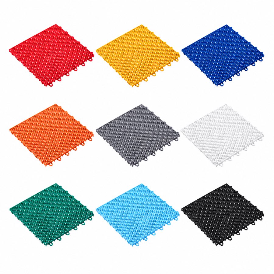 安耐康 ANK3 拼装运动地板 9 种标准配色实拍 · AnchorCare ANK3 interlocking modular court tile in 9 standard colors