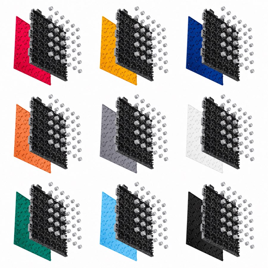 AnchorCare 量子叠构 拼装地板 9 种标准配色实拍 · AnchorCare Quantum Stack interlocking modular flooring in 9 standard colors