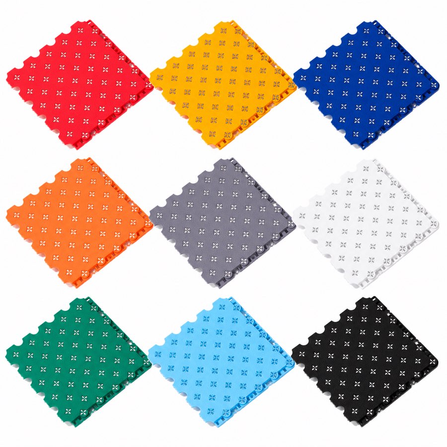 AnchorCare 星际穿越 拼装地板 9 种标准配色实拍 · AnchorCare Star Travel interlocking modular flooring in 9 standard colors