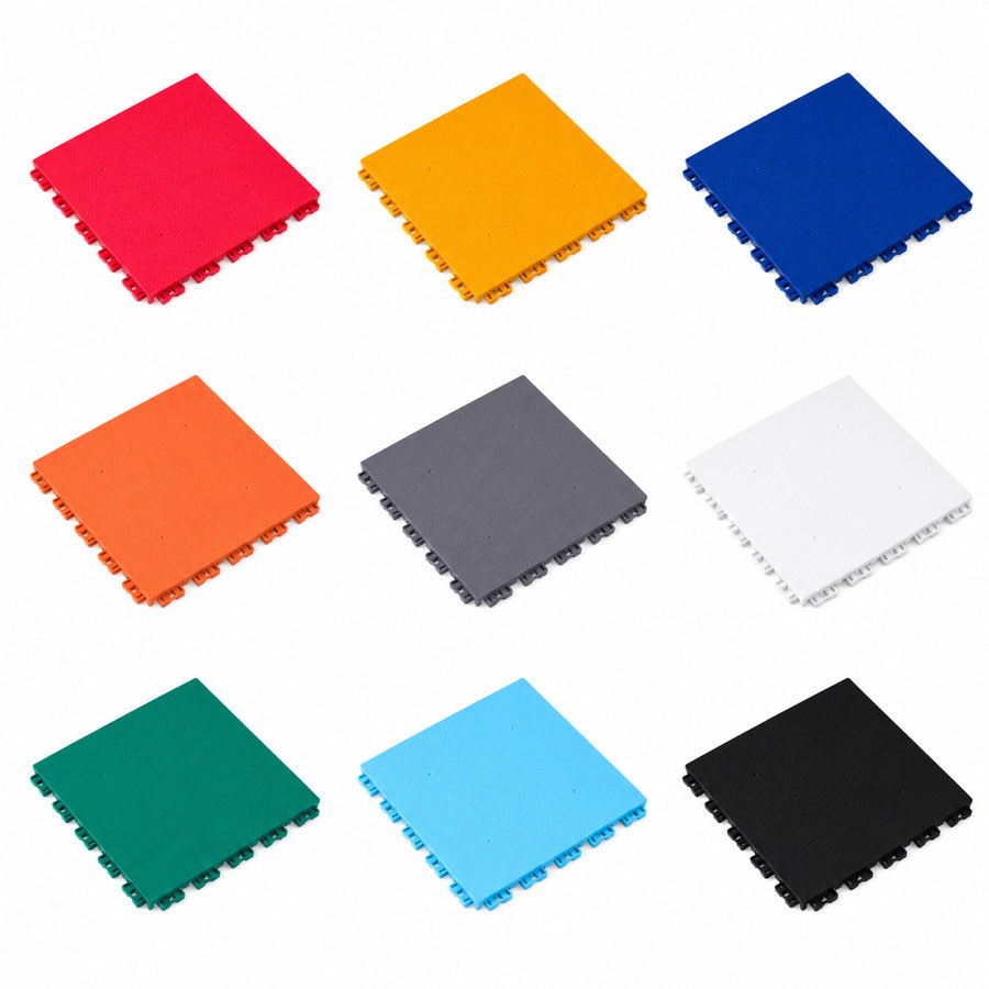 AnchorCare SVS3 拼装地板 9 种标准配色实拍 · AnchorCare SVS3 interlocking modular flooring in 9 standard colors